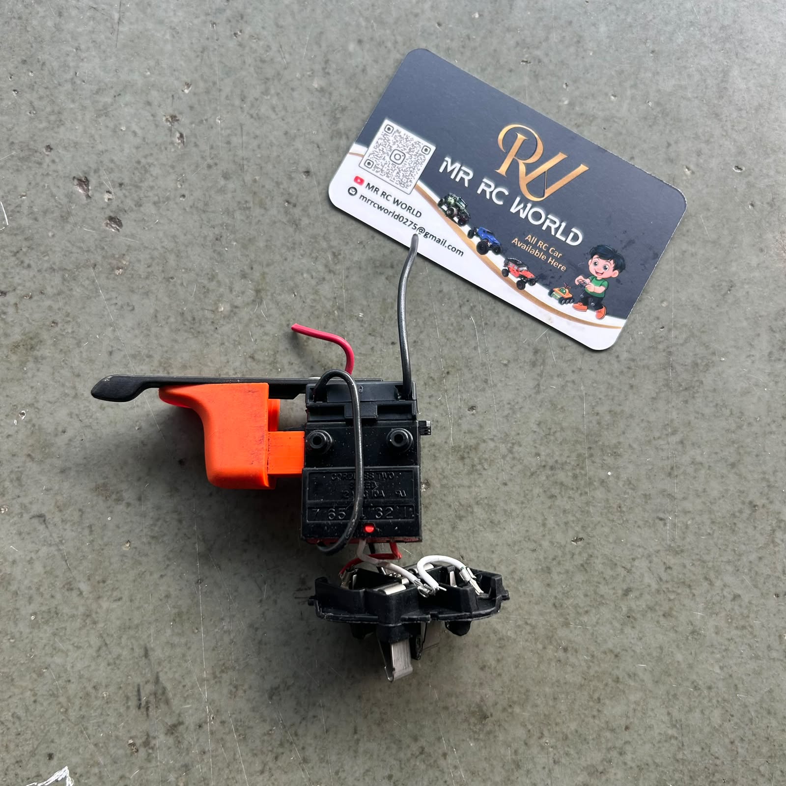 Cordless Two Speed Drill Machine Trigger Switch (12V DC 10A) - Orange Trigger Salvaged Spare Part